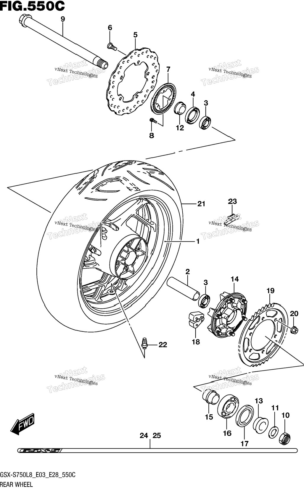 Rear Wheel (Gsx-S750zl8 E03)