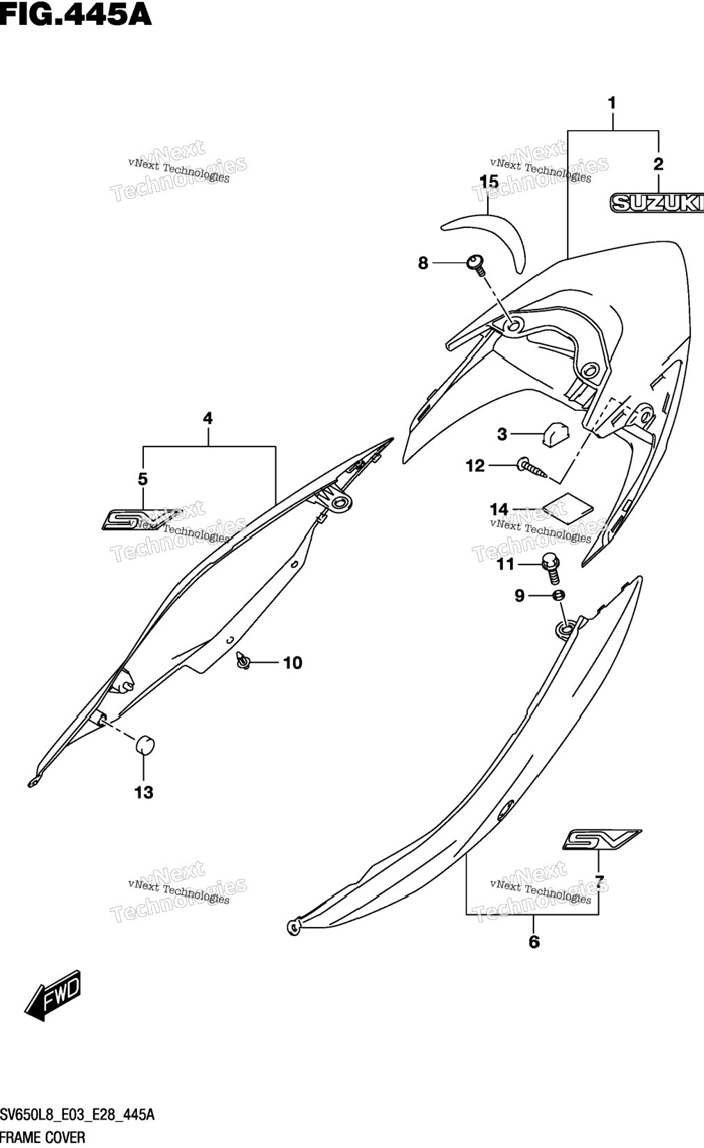 Frame Cover (Sv650l8 E03) (For Yvb,Ykv)