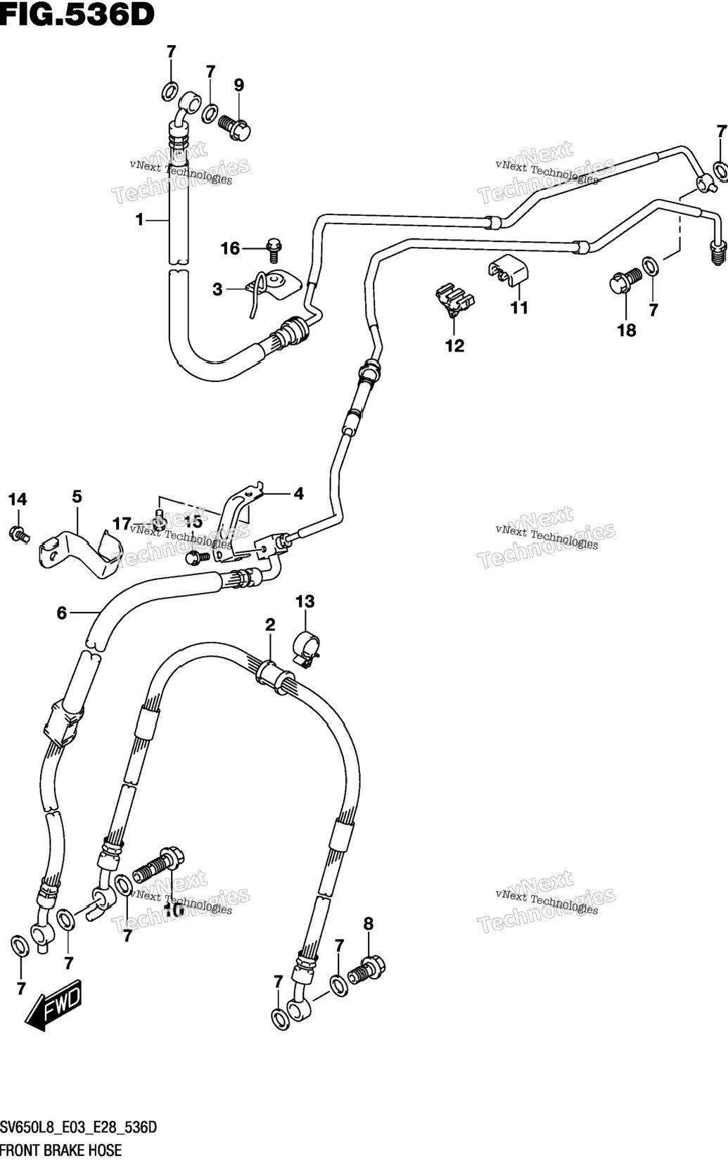 Front Brake Hose (Sv650al8 E33)