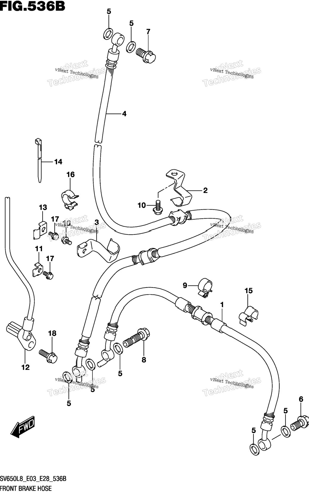 Front Brake Hose (Sv650l8 E33)