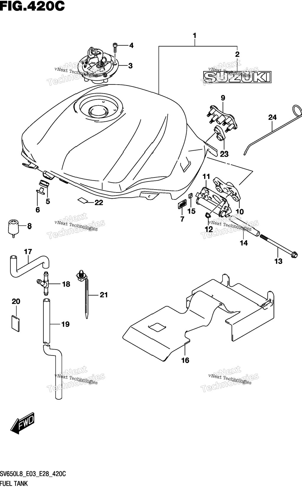 Fuel Tank (Sv650l8 E33) (For Yvb,Ykv)