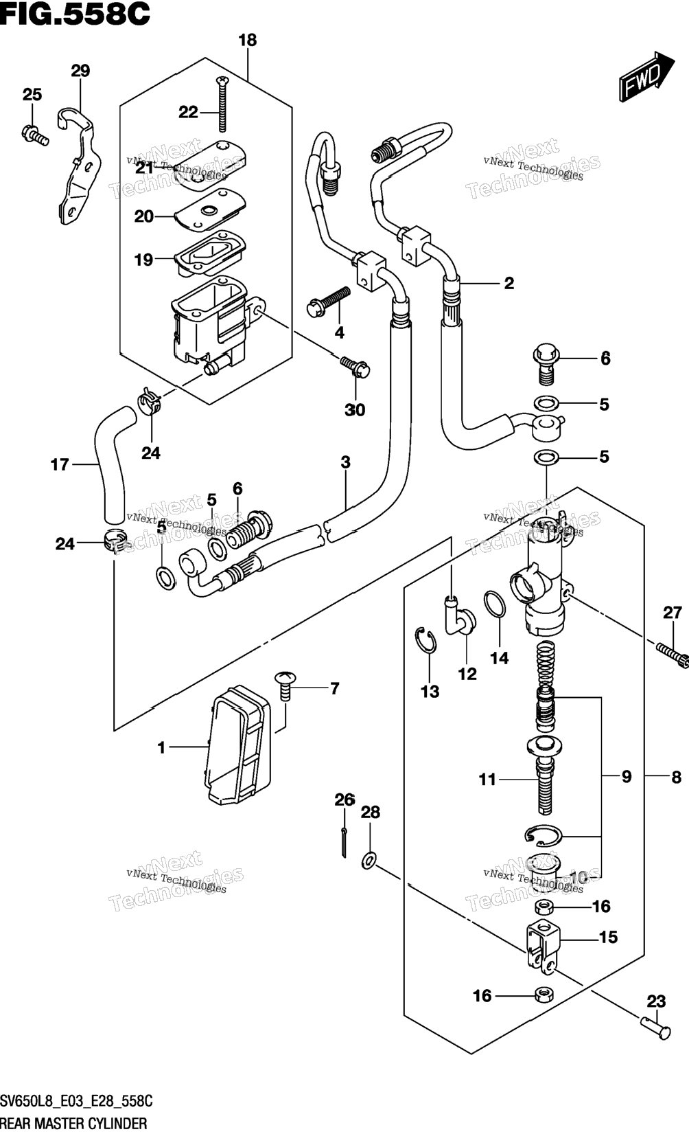 Rear Master Cylinder (Sv650al8 E28)