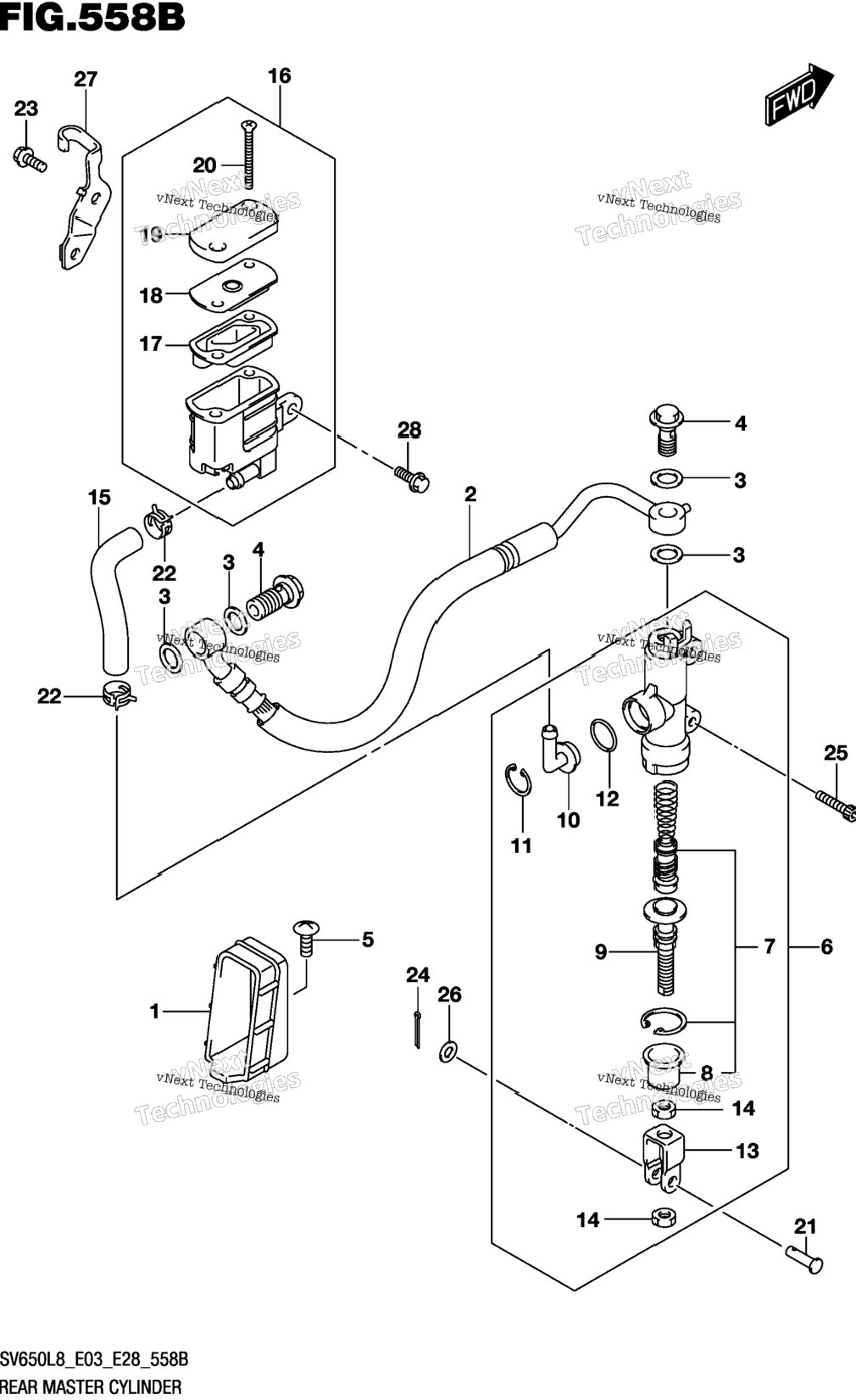 Rear Master Cylinder (Sv650l8 E33)
