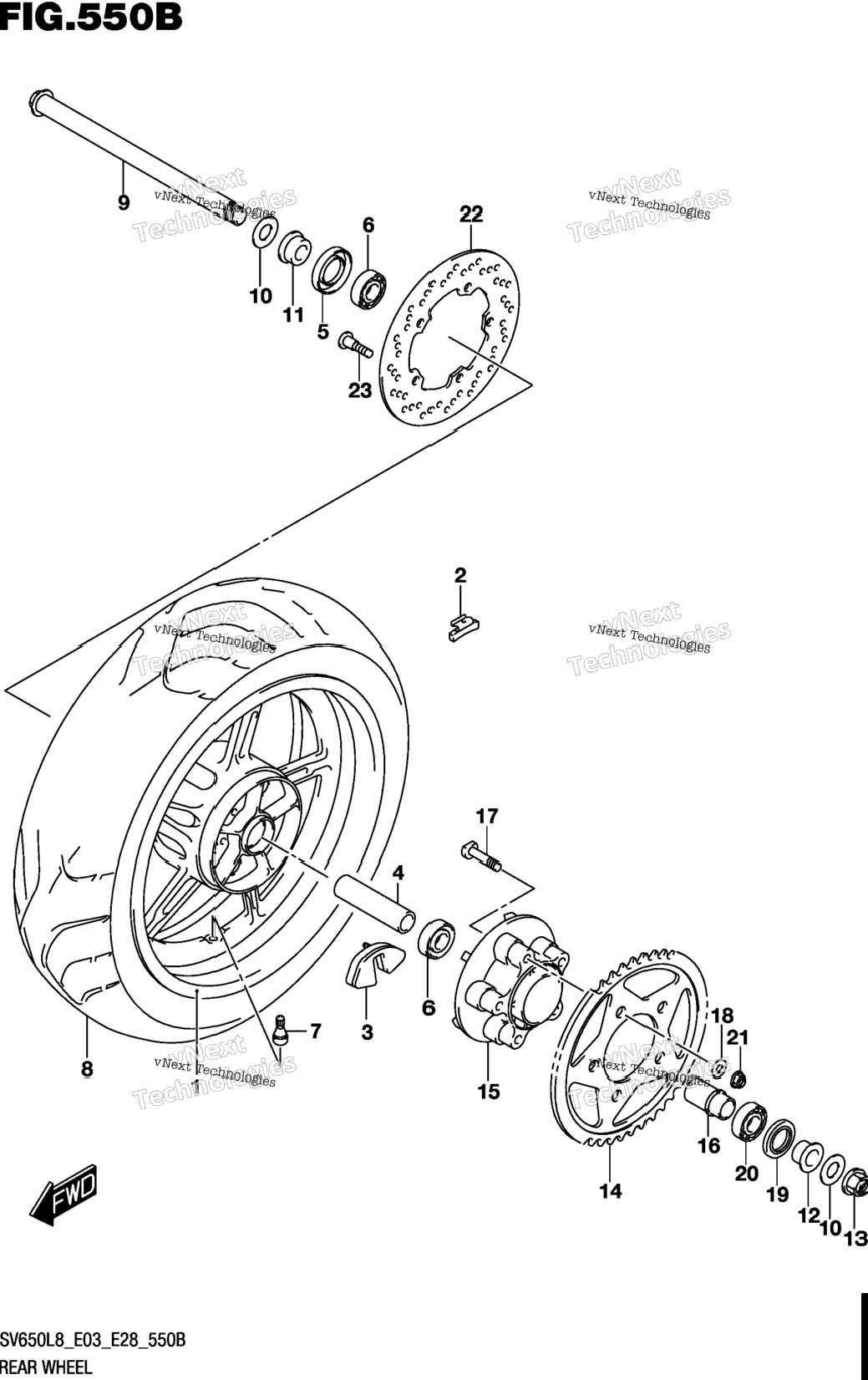 Rear Wheel (Sv650l8 E33)