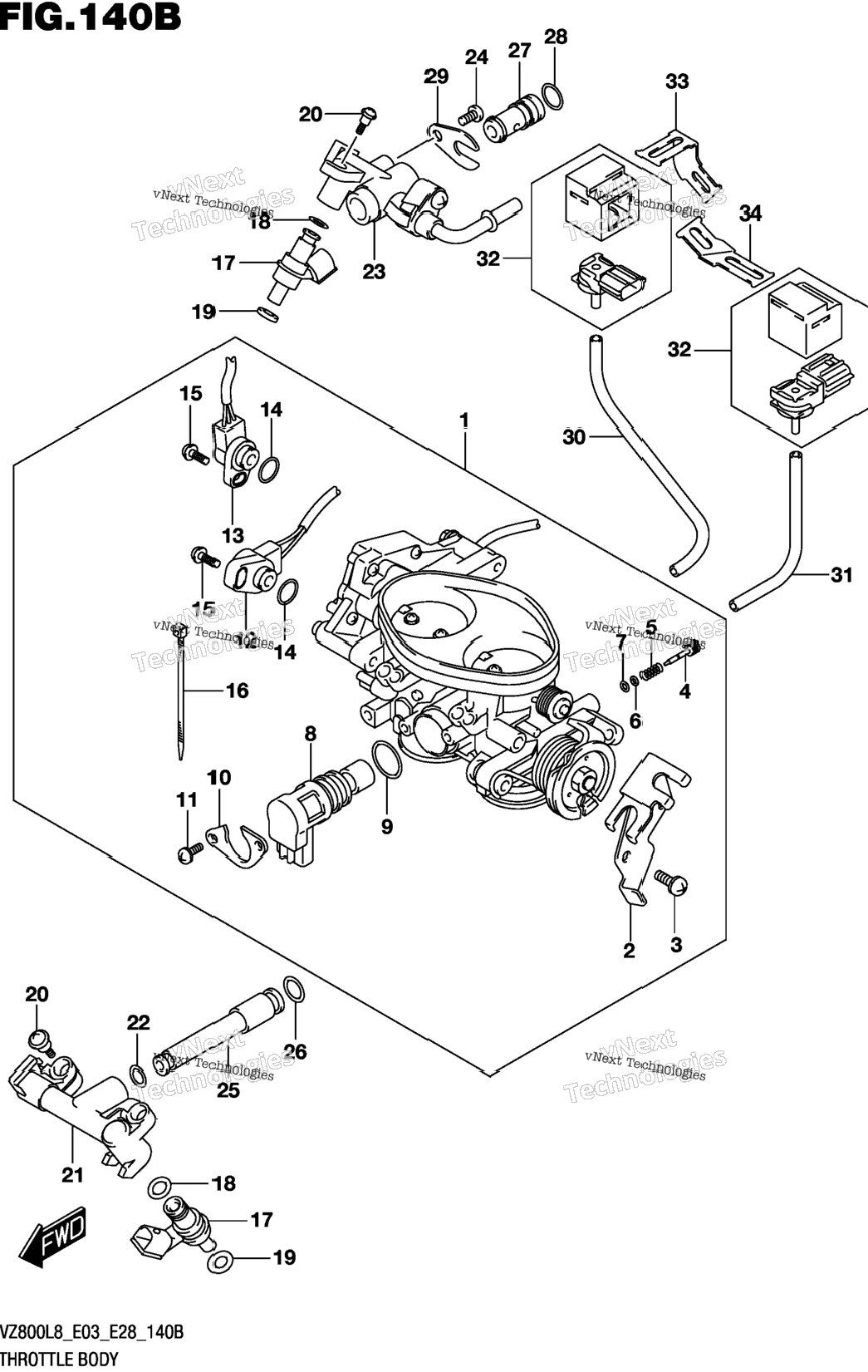 Throttle Body (Vz800l8 E28)