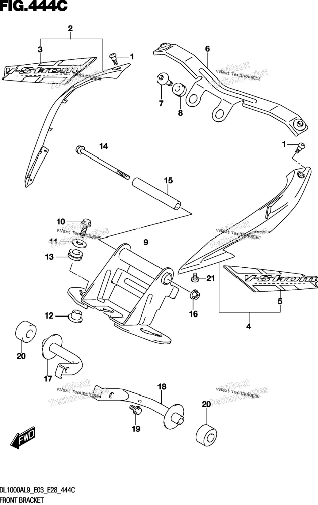 Front Bracket (Dl1000xal9 E33)