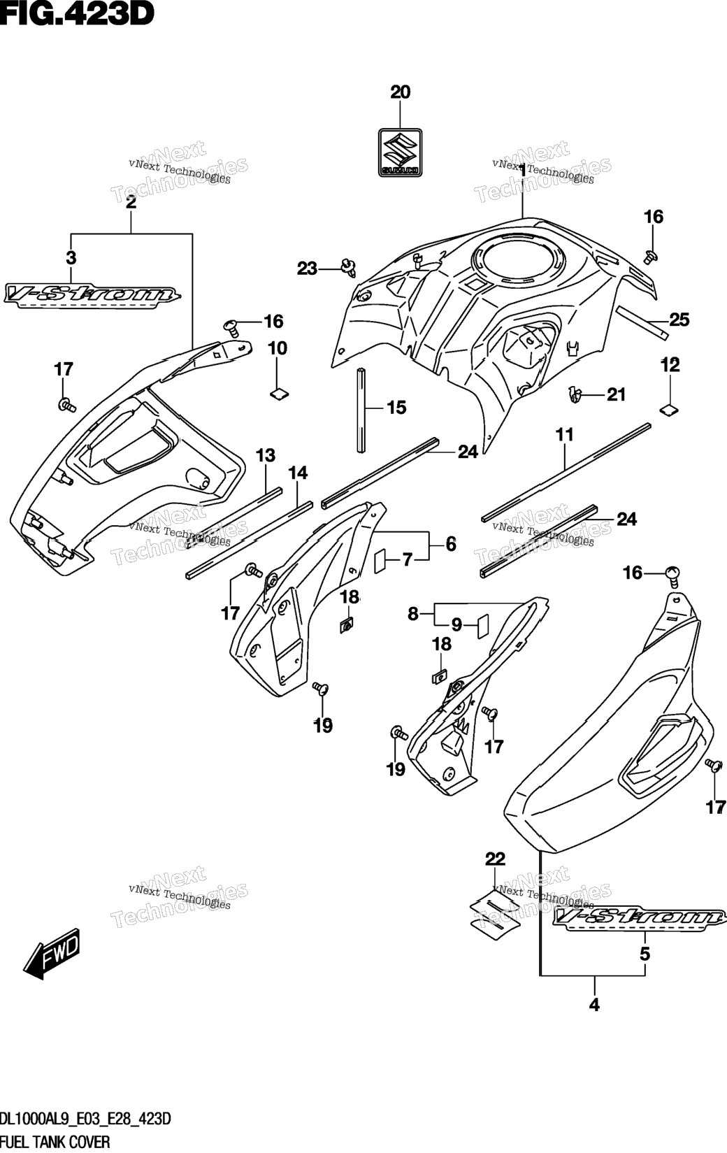 Fuel Tank Cover (Dl1000al9 E03)