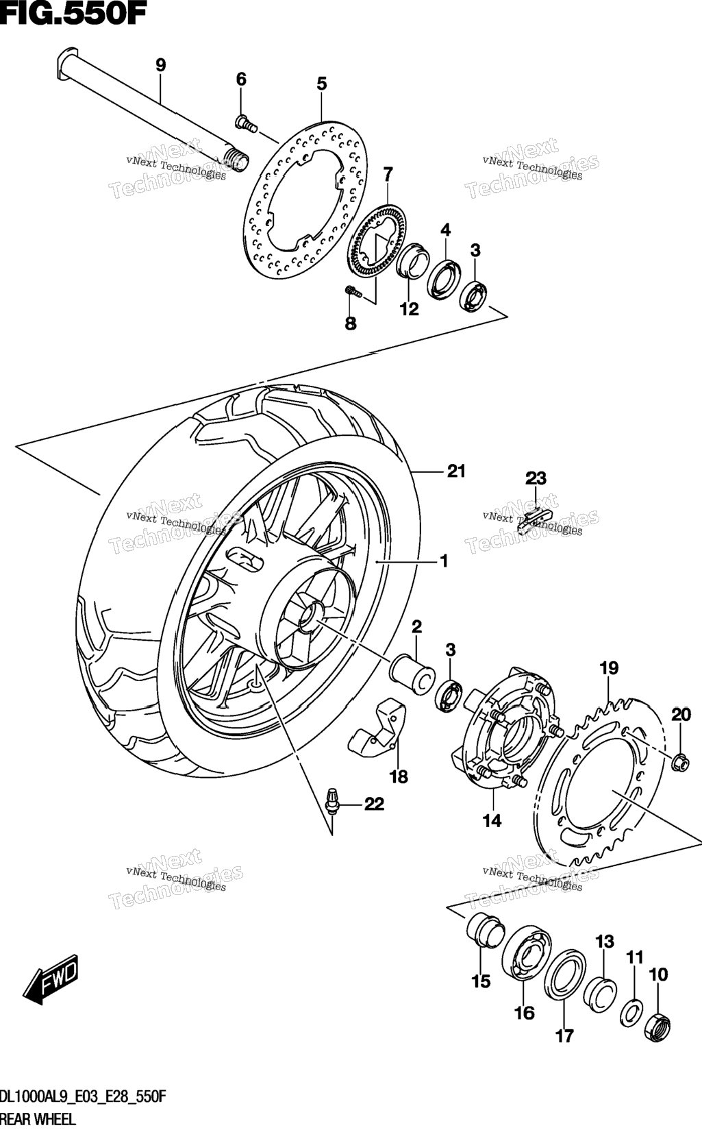 Rear Wheel (Dl1000al9 E33)