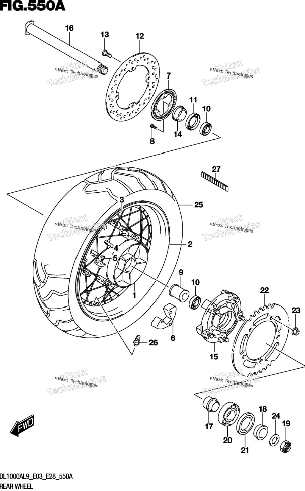 Rear Wheel (Dl1000xal9 E03)
