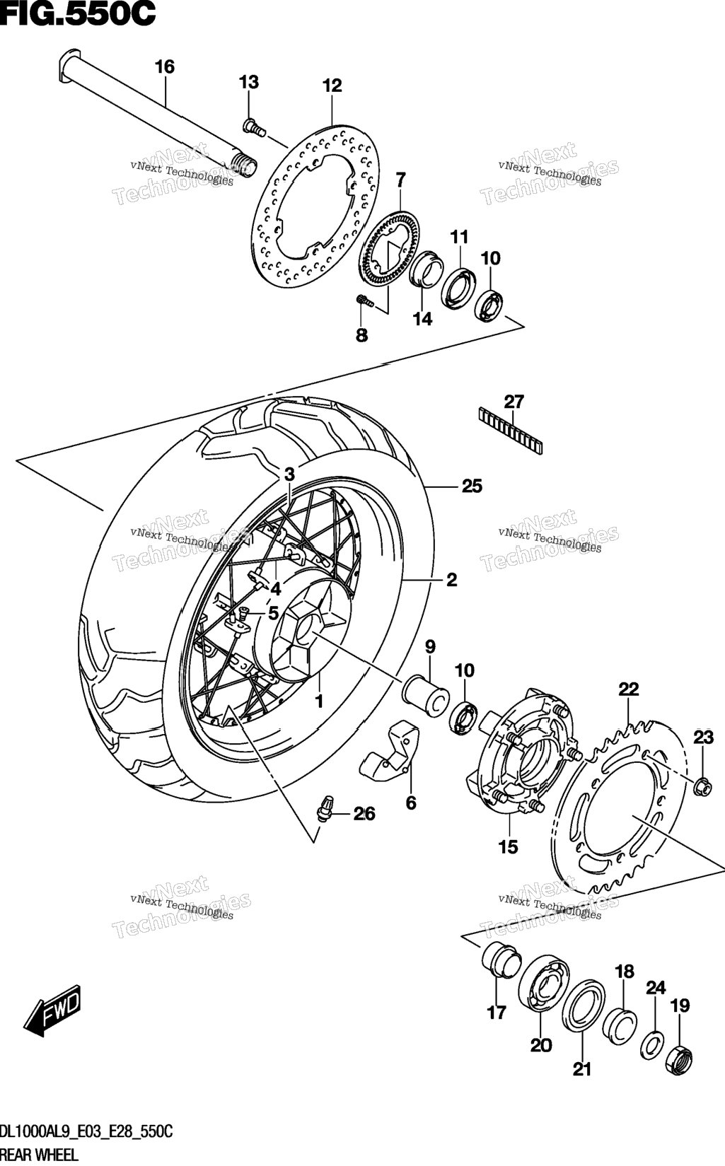 Rear Wheel (Dl1000xal9 E33)