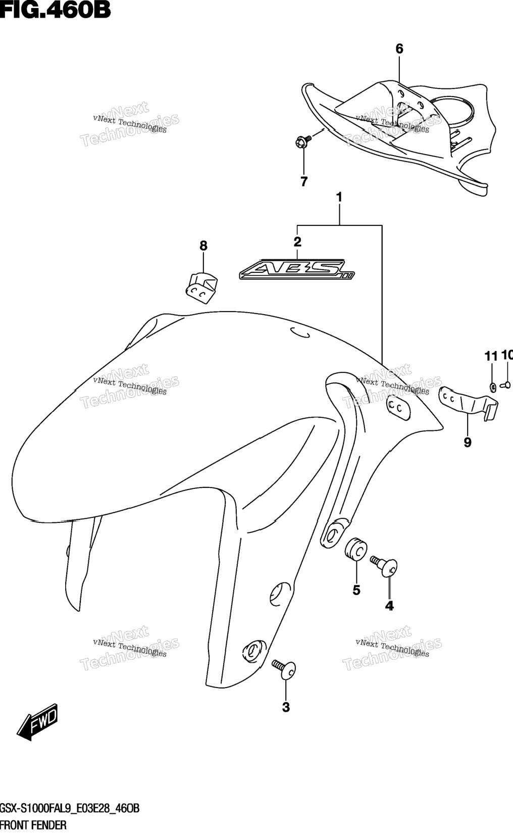 Front Fender (Gsx-S1000fal9 E28)