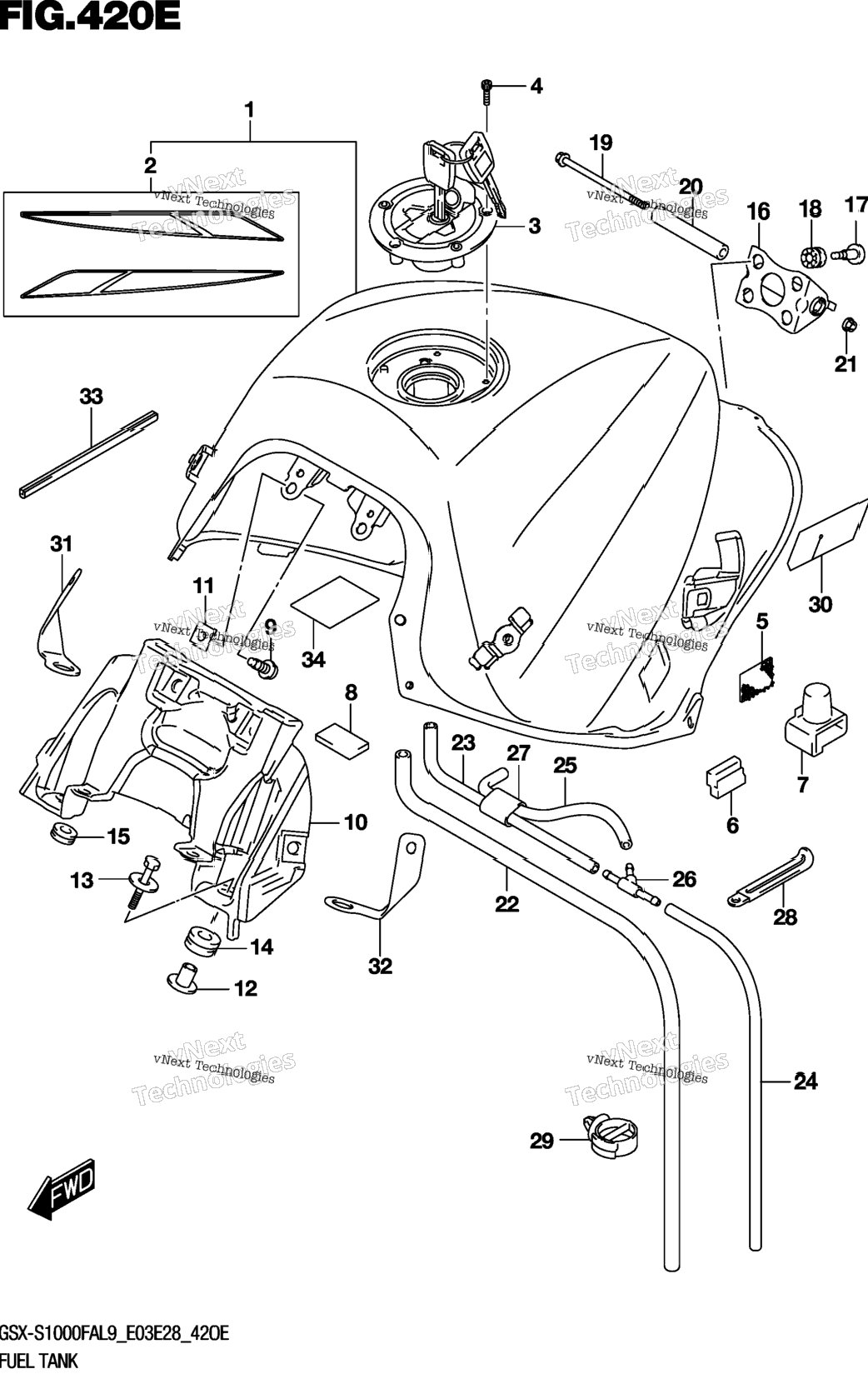 Fuel Tank (Gsx-S1000fyal9 E28)
