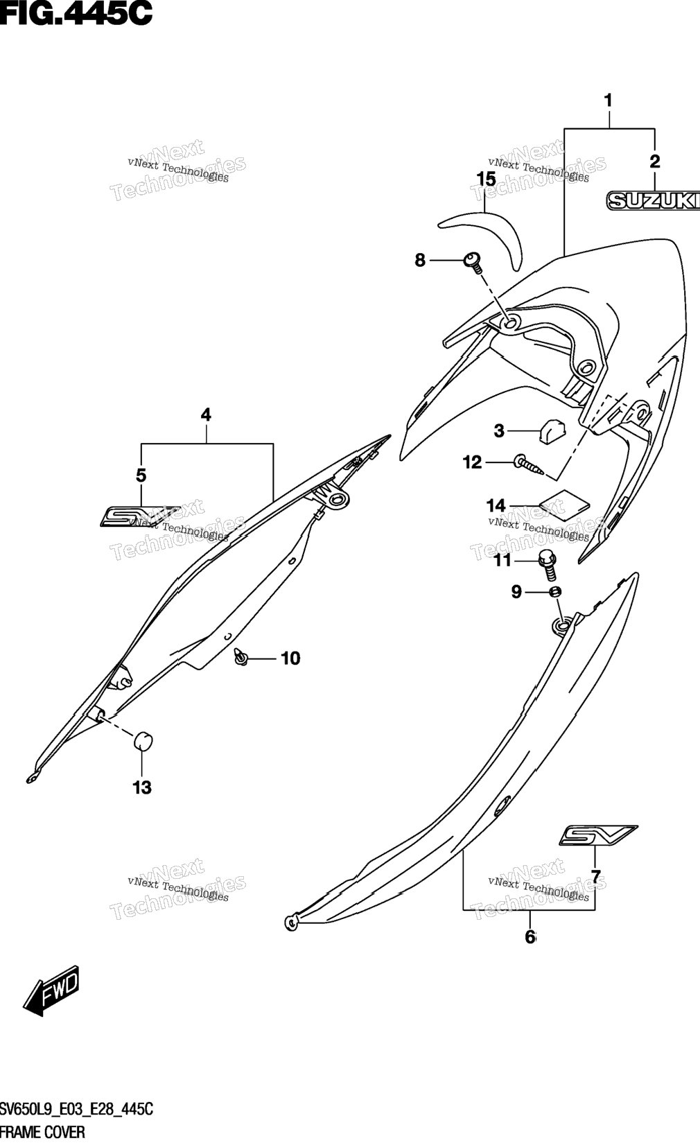 Frame Cover (Sv650l9 E33) (For Yvb,Qeb)