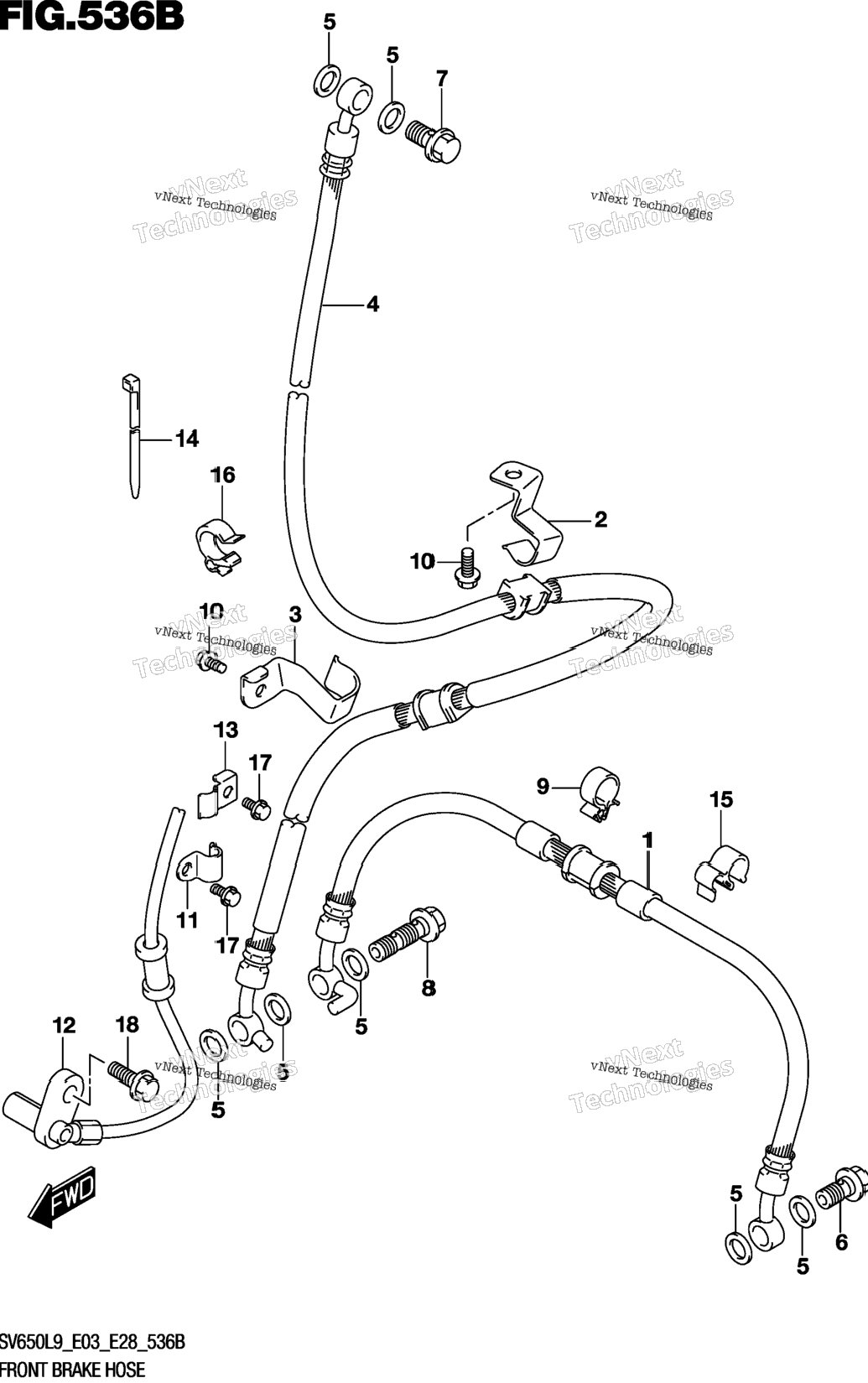 Front Brake Hose (Sv650l9 E33)