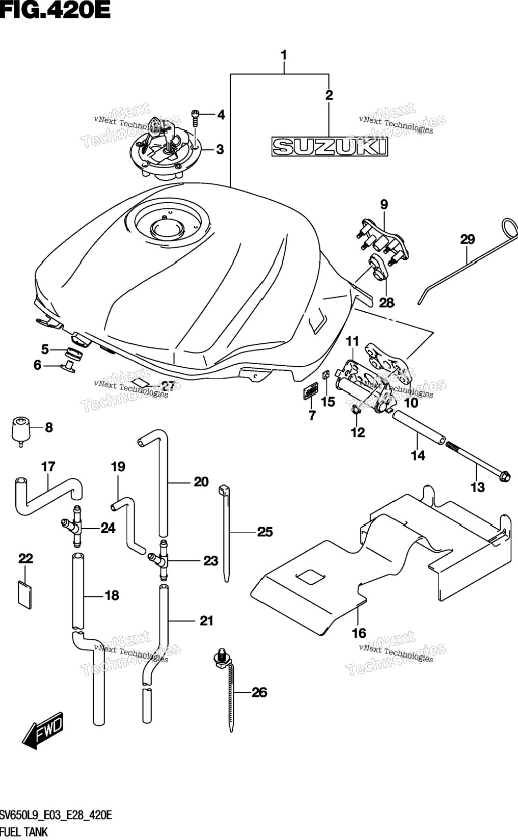 Fuel Tank (Sv650al9 E28) (For Yvb,Qeb)
