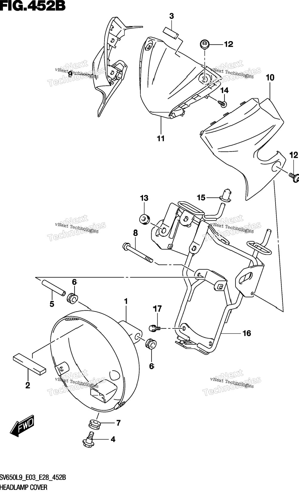 Headlamp Cover (Sv650l9 E33)