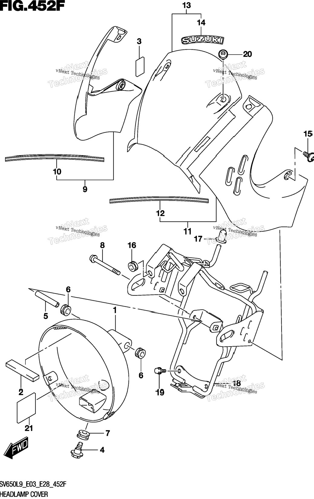 Headlamp Cover (Sv650xal9 E33)