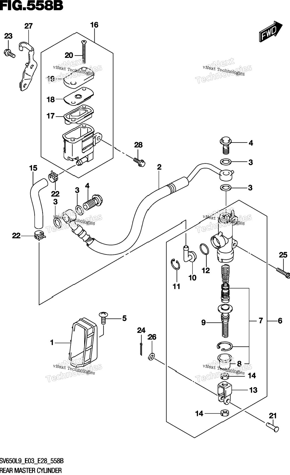 Rear Master Cylinder (Sv650l9 E33)