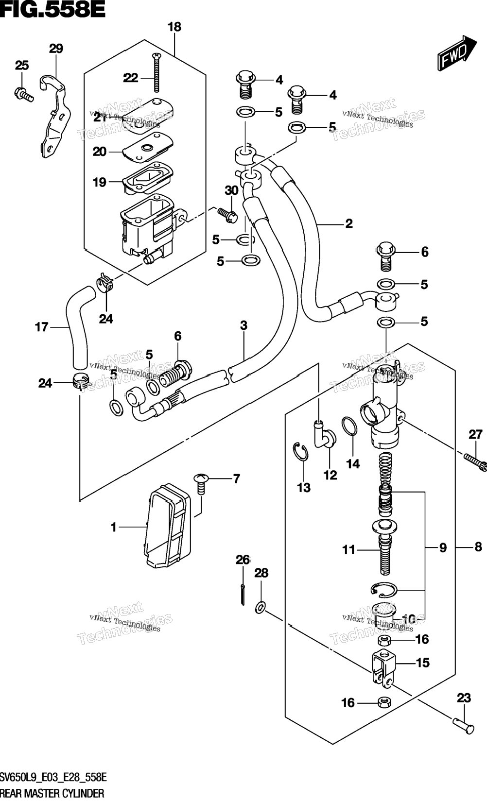 Rear Master Cylinder (Sv650xal9 E28)