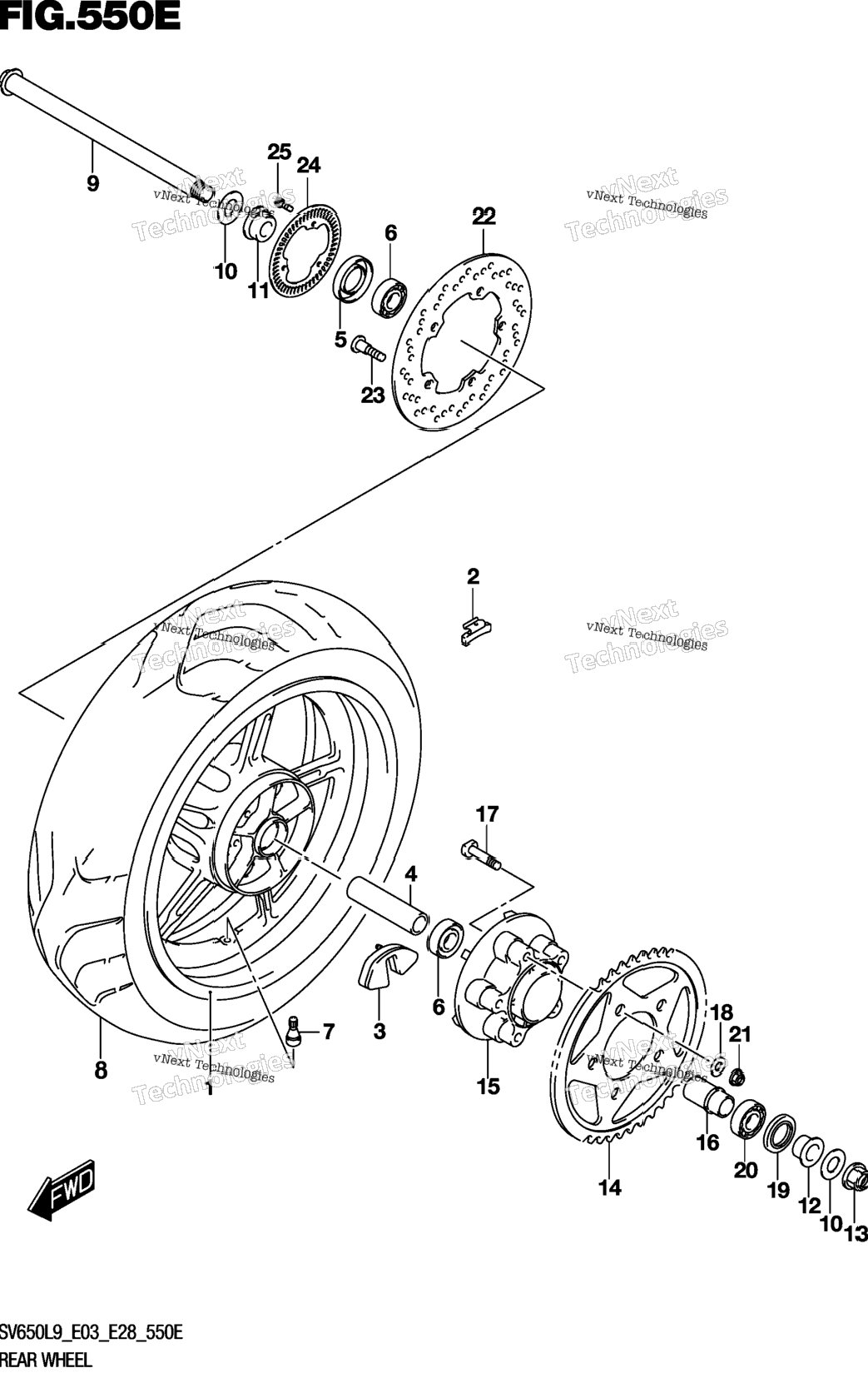 Rear Wheel (Sv650xal9 E28)