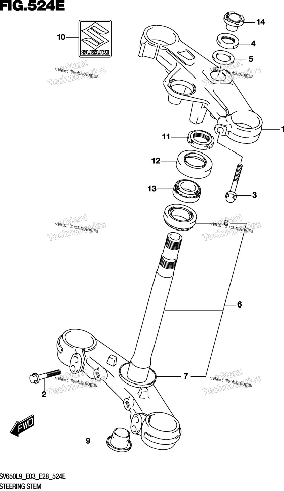 Steering Stem (Sv650xal9 E28)