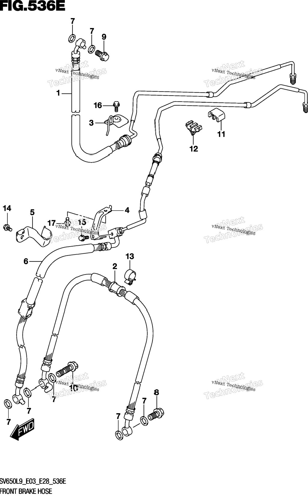 Front Brake Hose (Sv650xal9 E28)