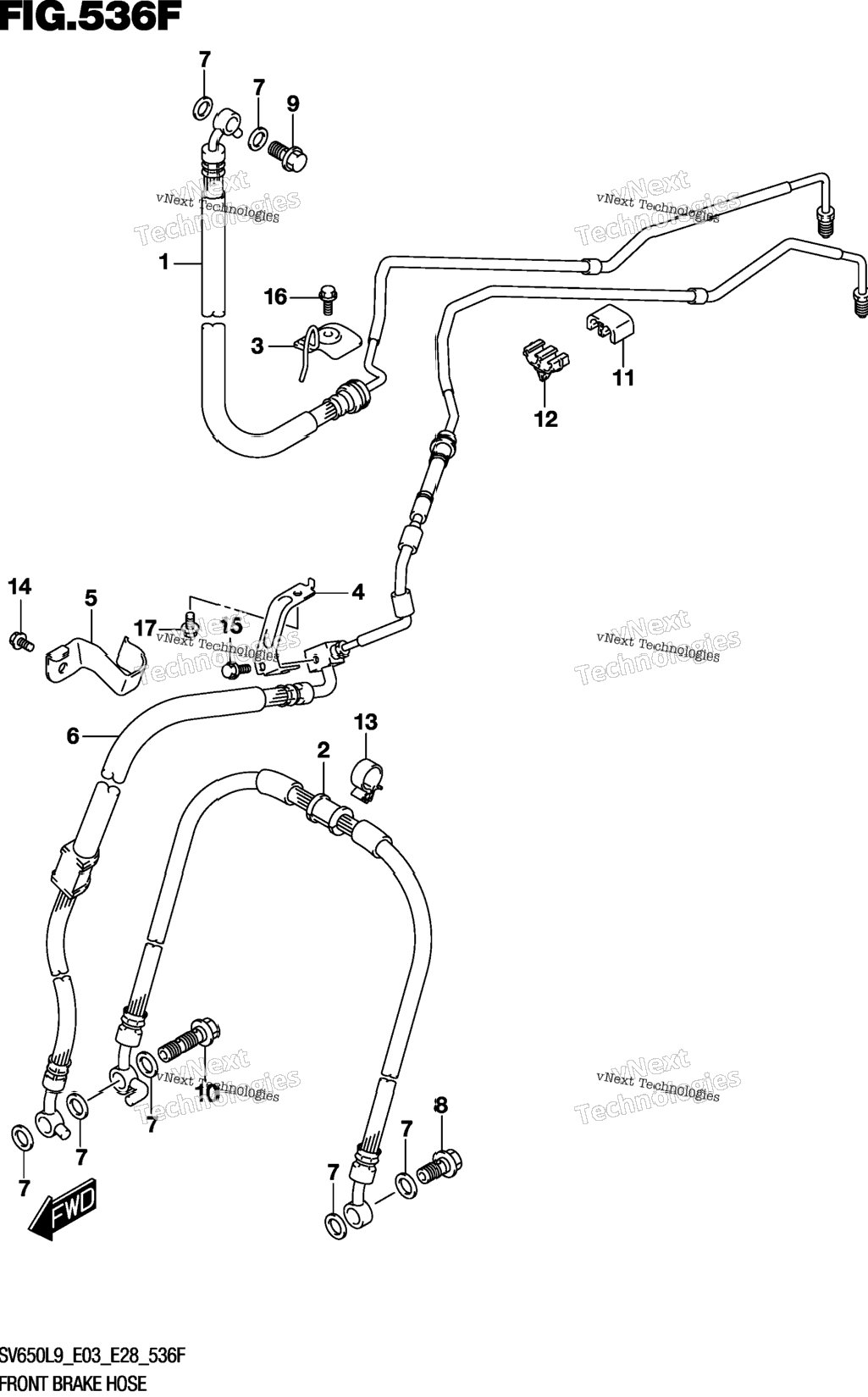 Front Brake Hose (Sv650xal9 E33)