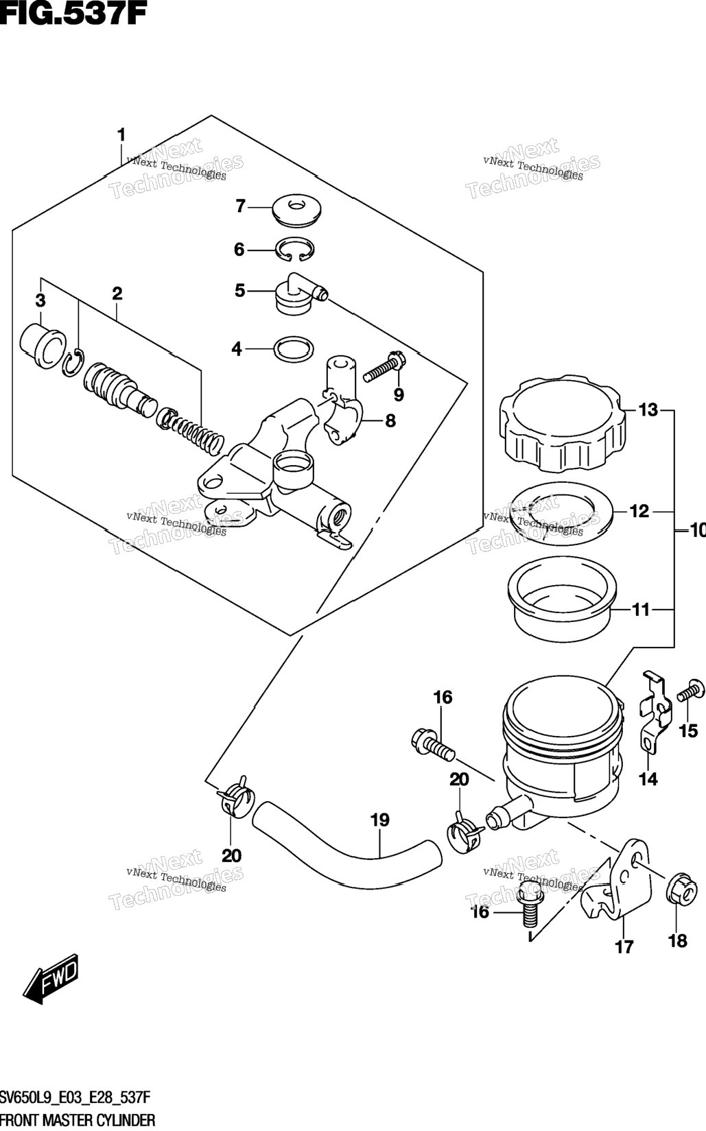 Front Master Cylinder (Sv650xal9 E33)