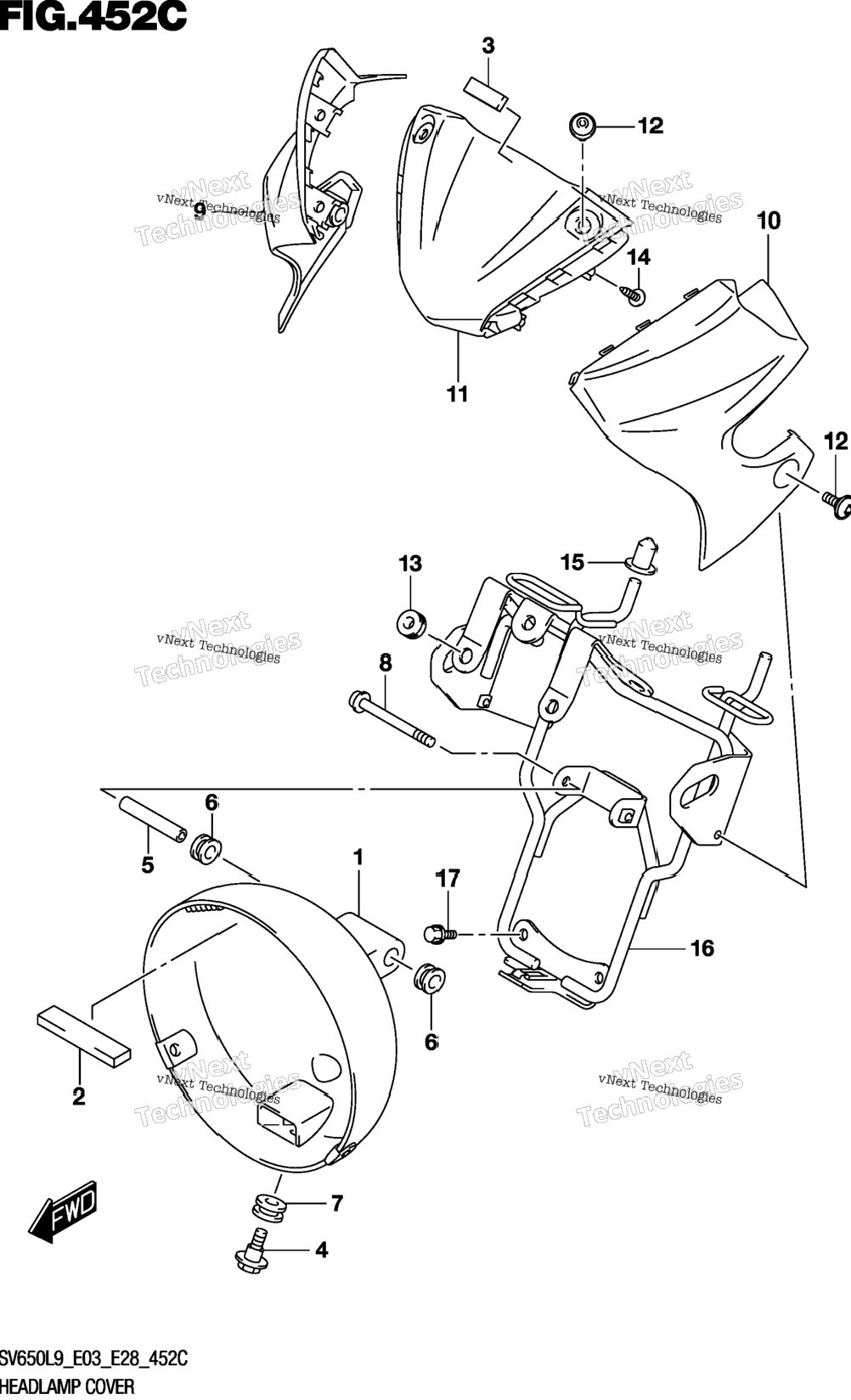 Headlamp Cover (Sv650al9 E28)