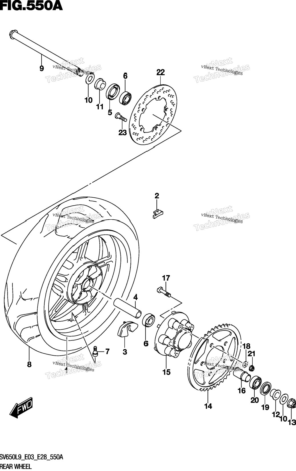 Rear Wheel (Sv650l9 E03)
