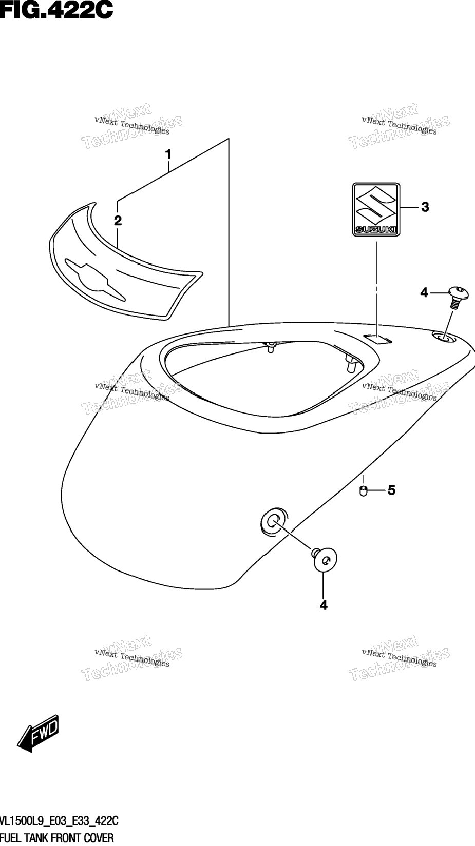 Fuel Tank Front Cover (Vl1500tl9 E03)