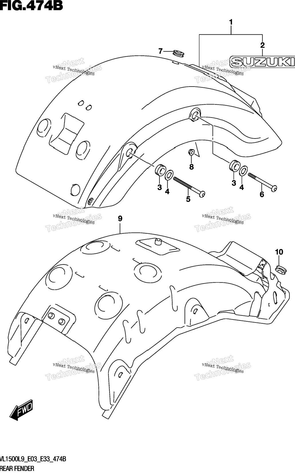 Rear Fender (Vl1500bl9 E33)