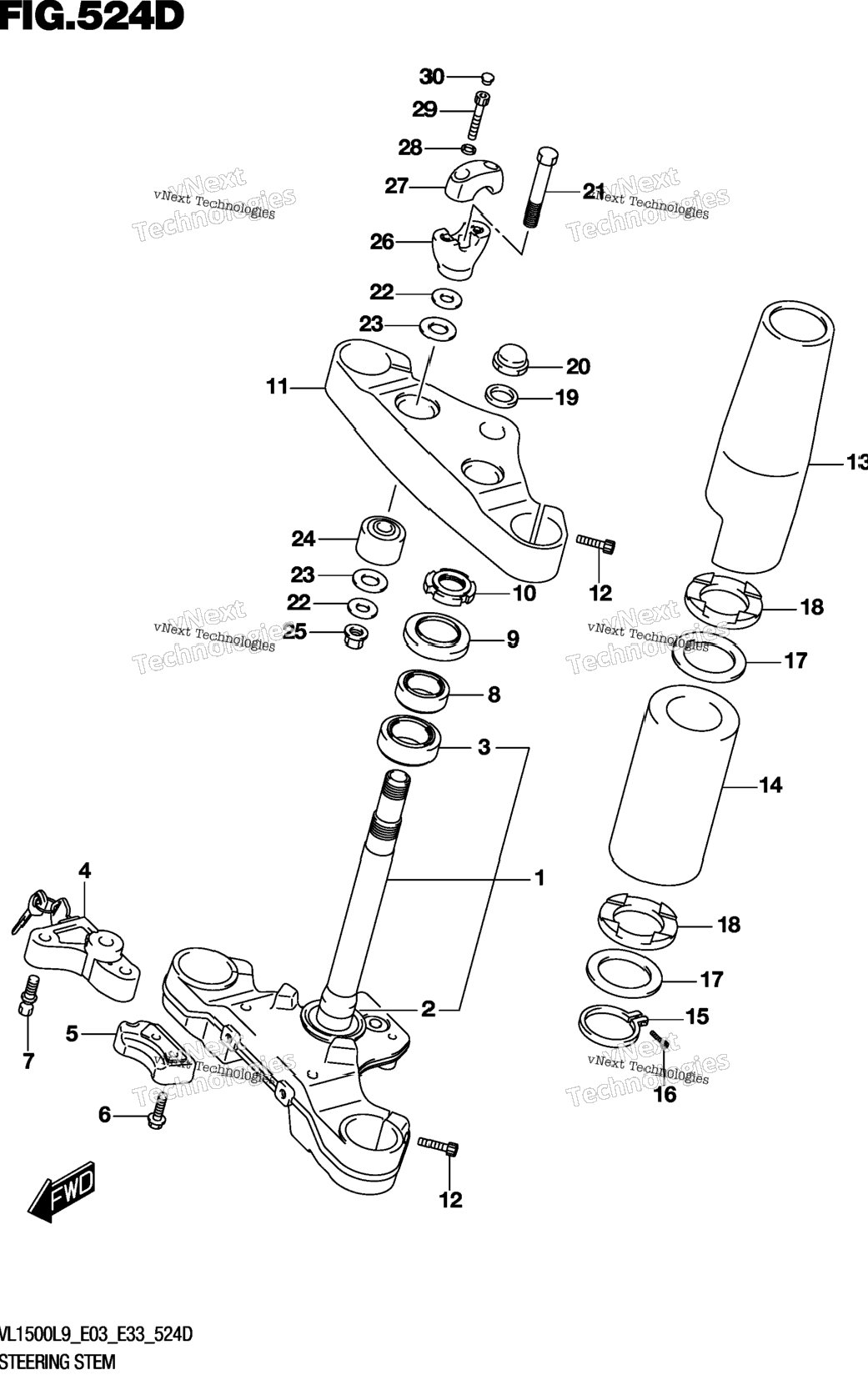 Steering Stem (Vl1500tl9 E33)