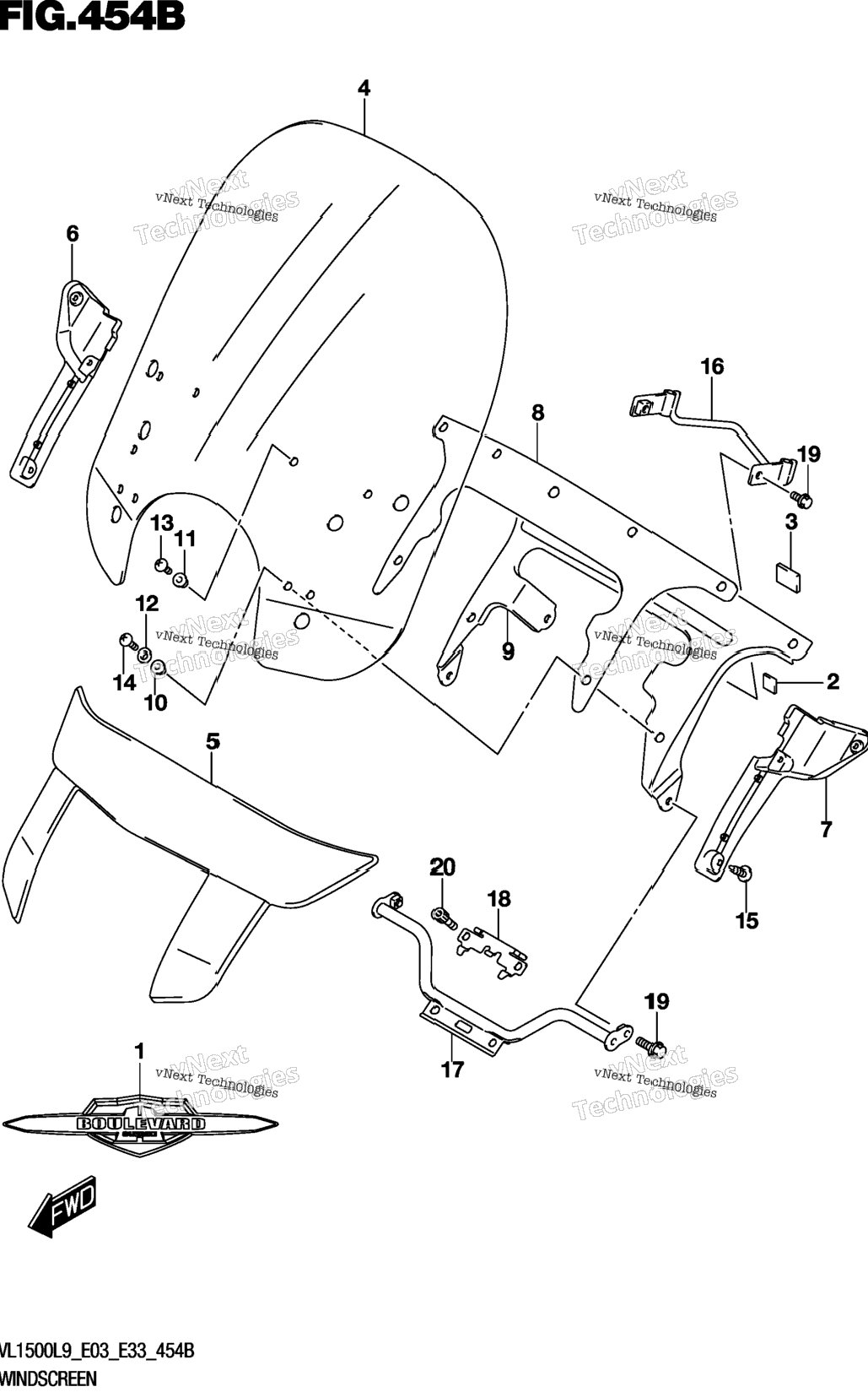 Windscreen (Vl1500tl9 E33)