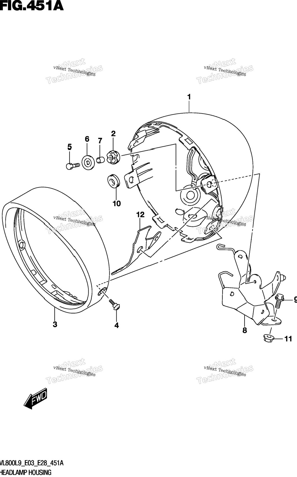 Headlamp Housing