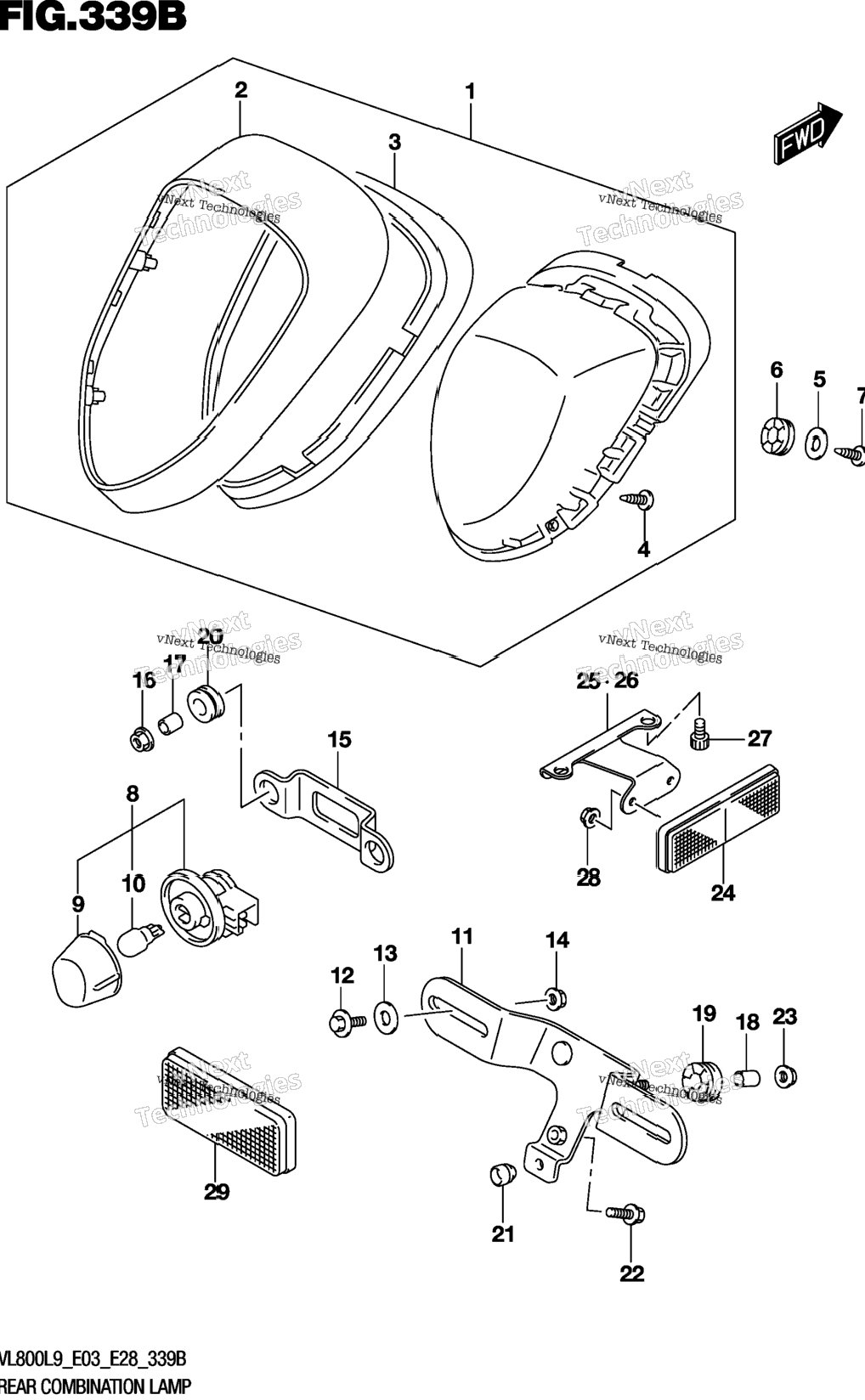 Rear Combination Lamp (Vl800l9 E28)