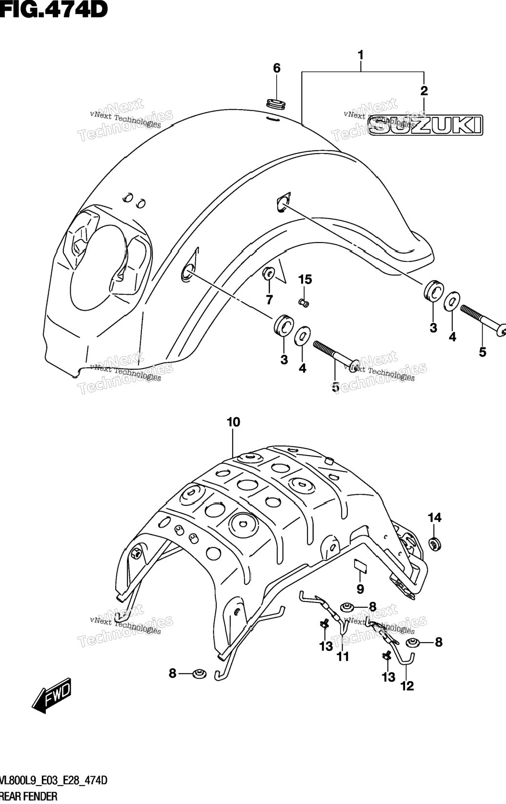 Rear Fender (Vl800tl9 E03)