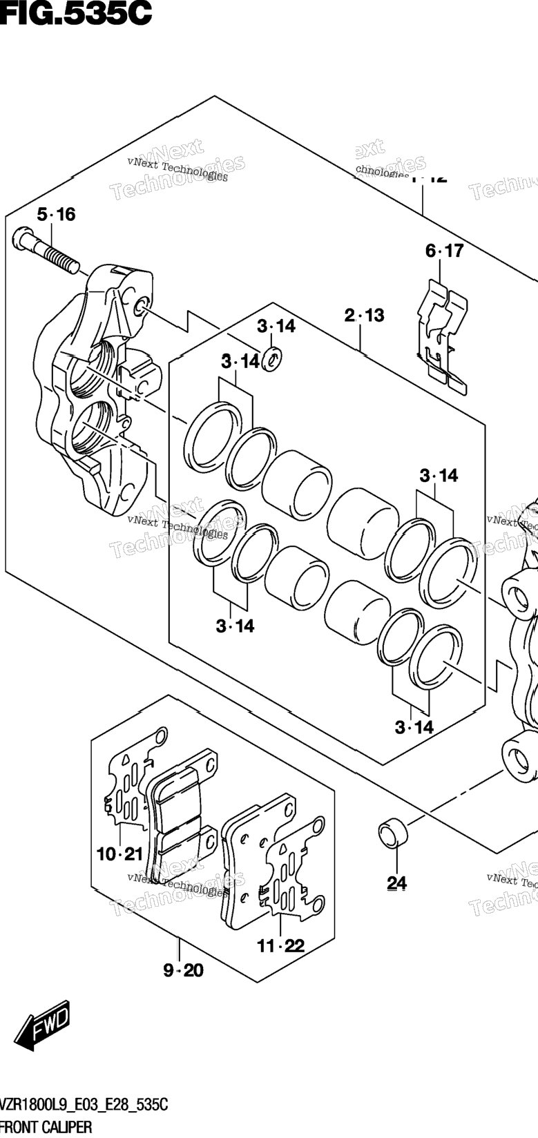 Front Caliper (Vzr1800bzl9 E28)