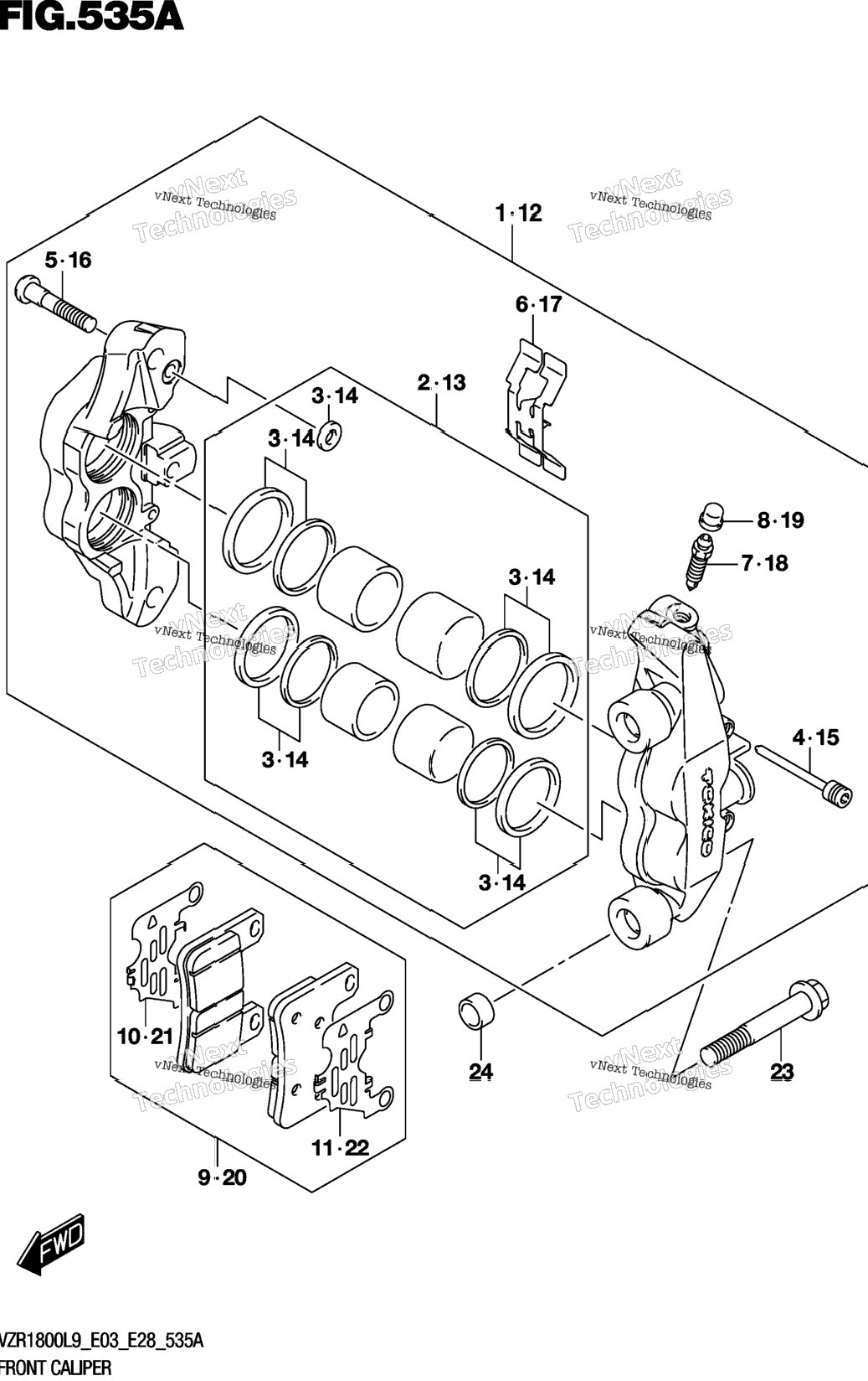 Front Caliper (Vzr1800l9 E28)