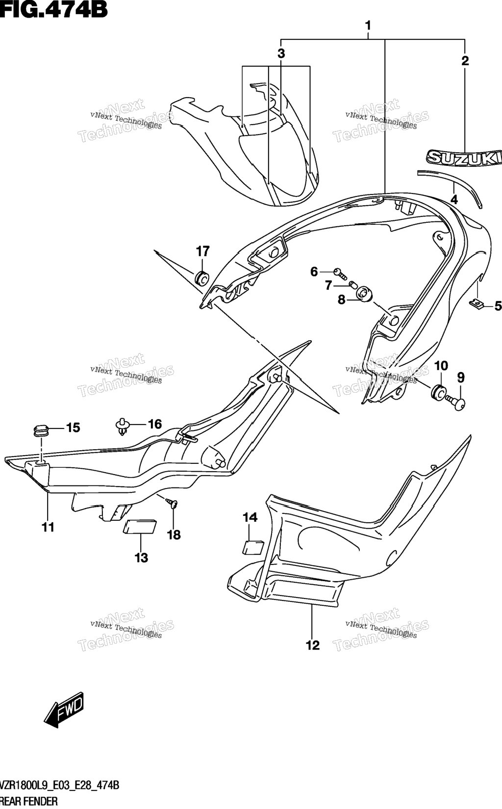 Rear Fender (Vzr1800bzl9 E03) (Ajp)