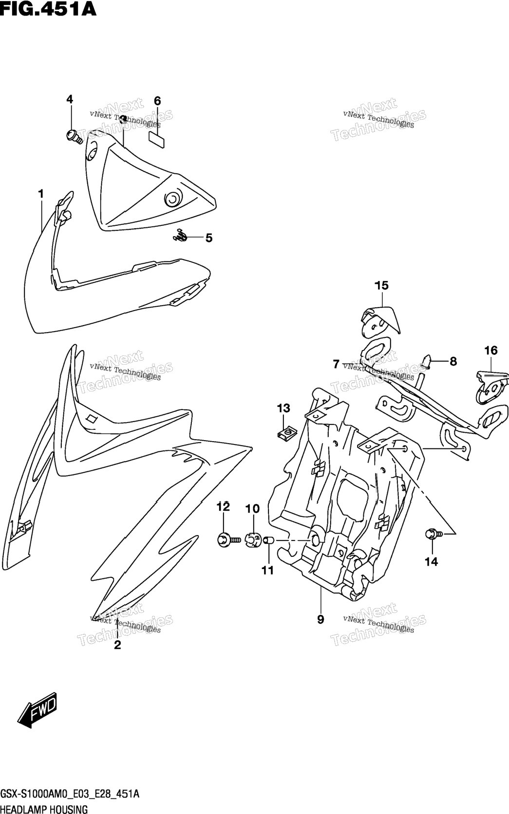 Headlamp Housing (Gsx-S1000a)