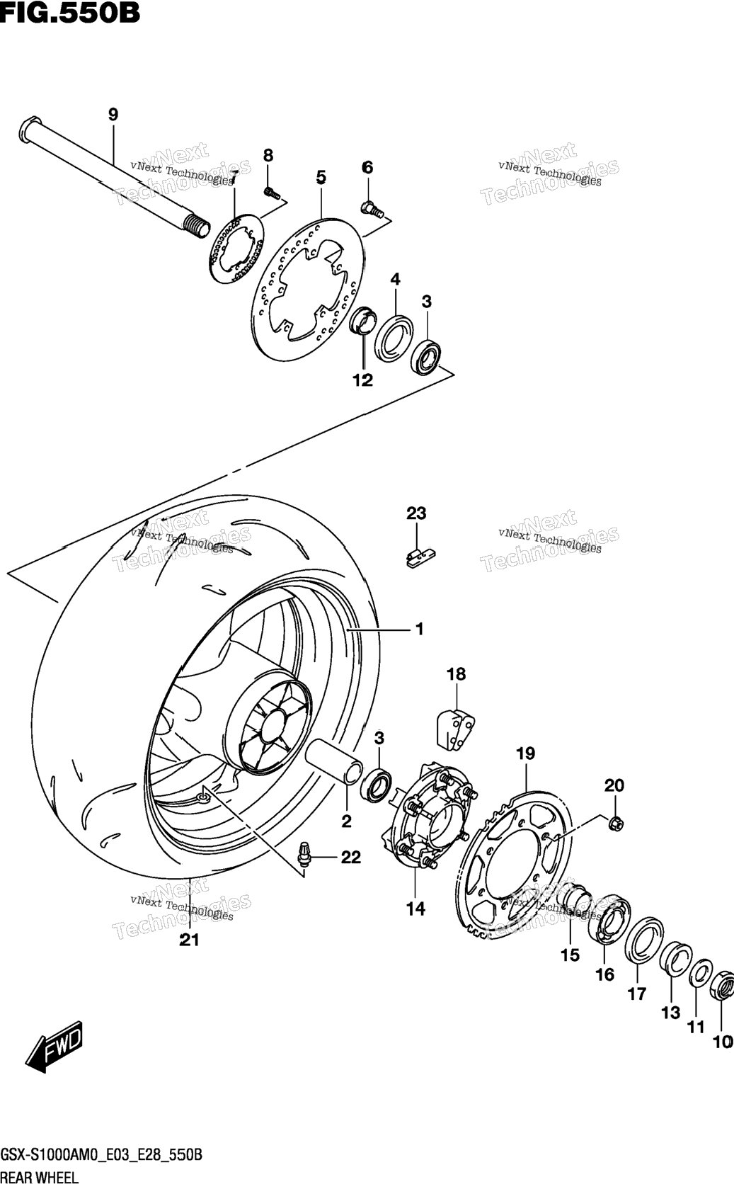 Rear Wheel (Gsx-S1000a)