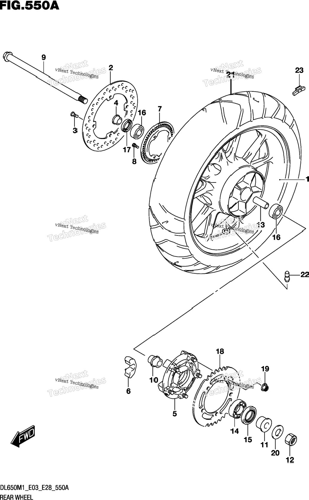 Rear Wheel (Dl650a)