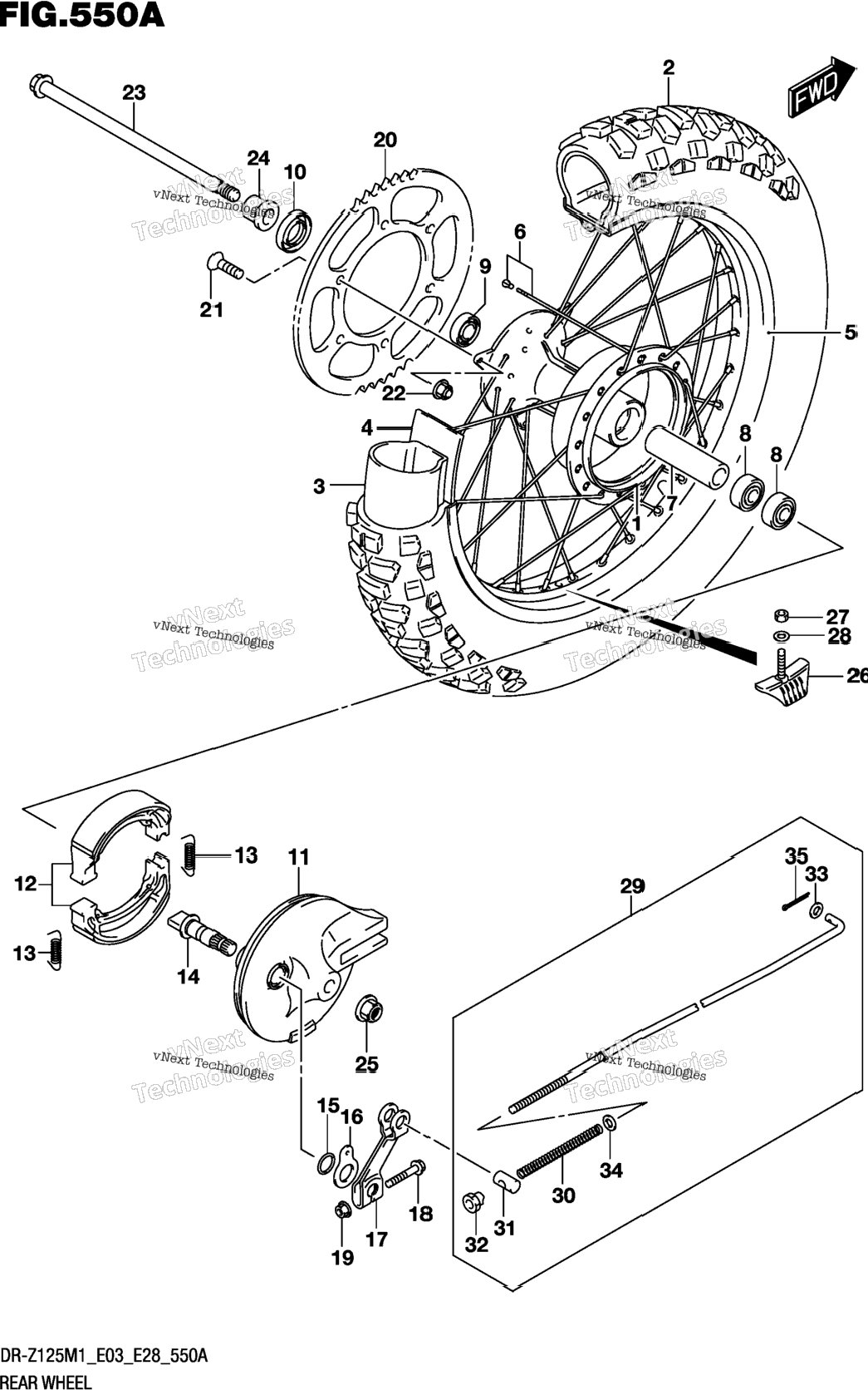 Rear Wheel (Dr-Z125)