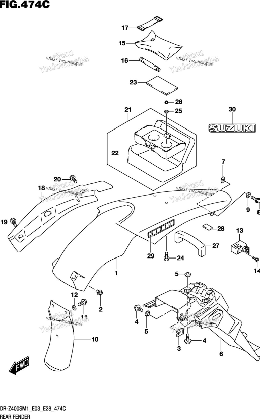 Rear Fender (Dr-Z400s)