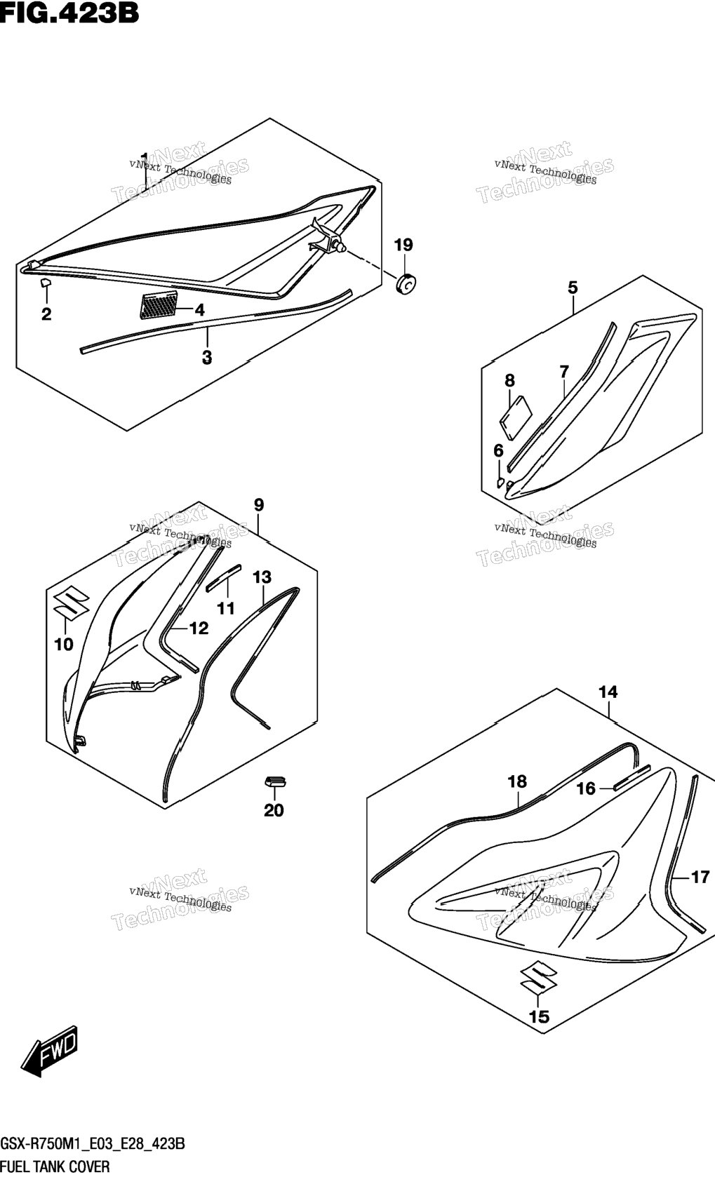 Fuel Tank Cover (Gsx-R750z)