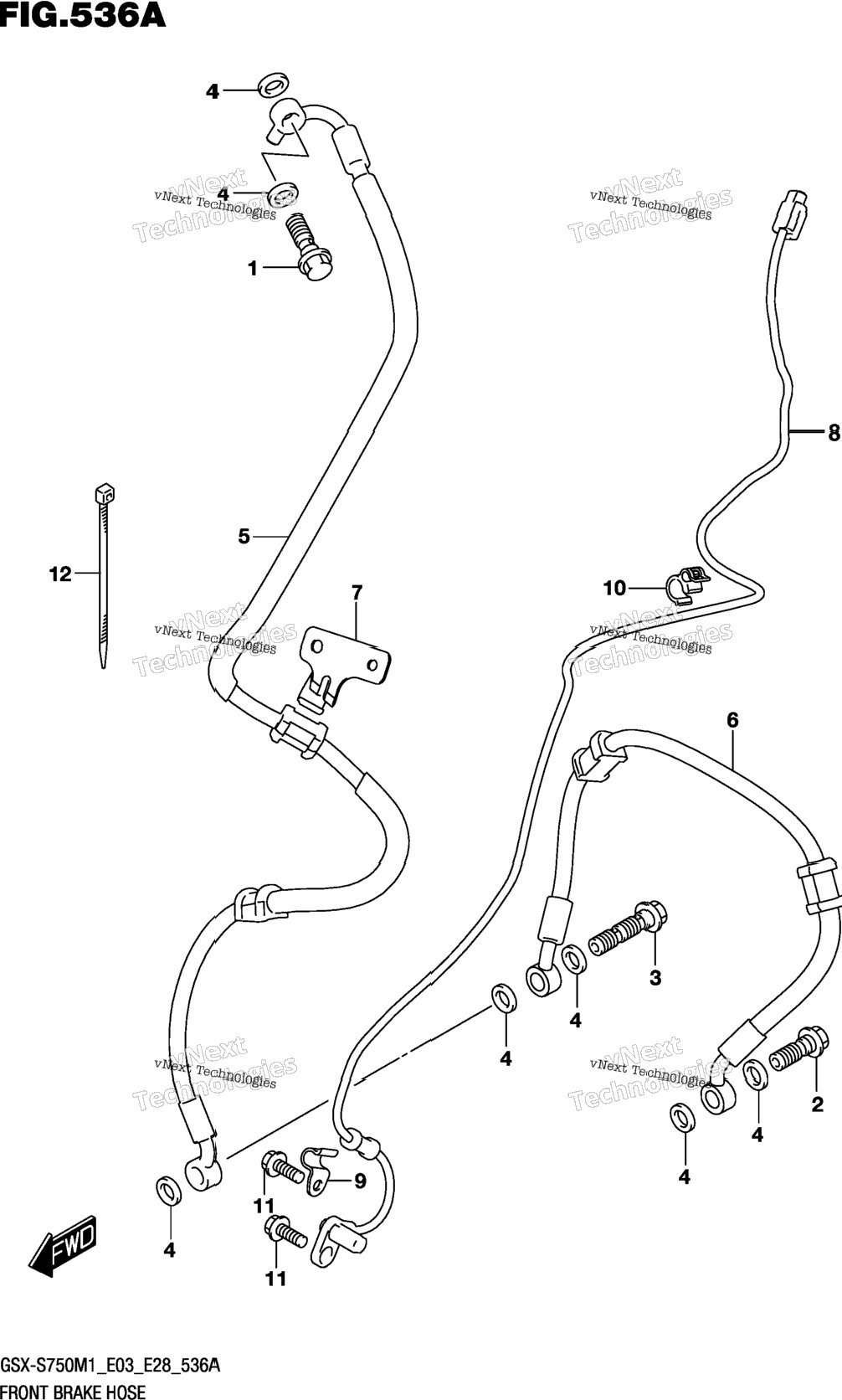 Front Brake Hose (Gsx-S750,Gsx-S750z)