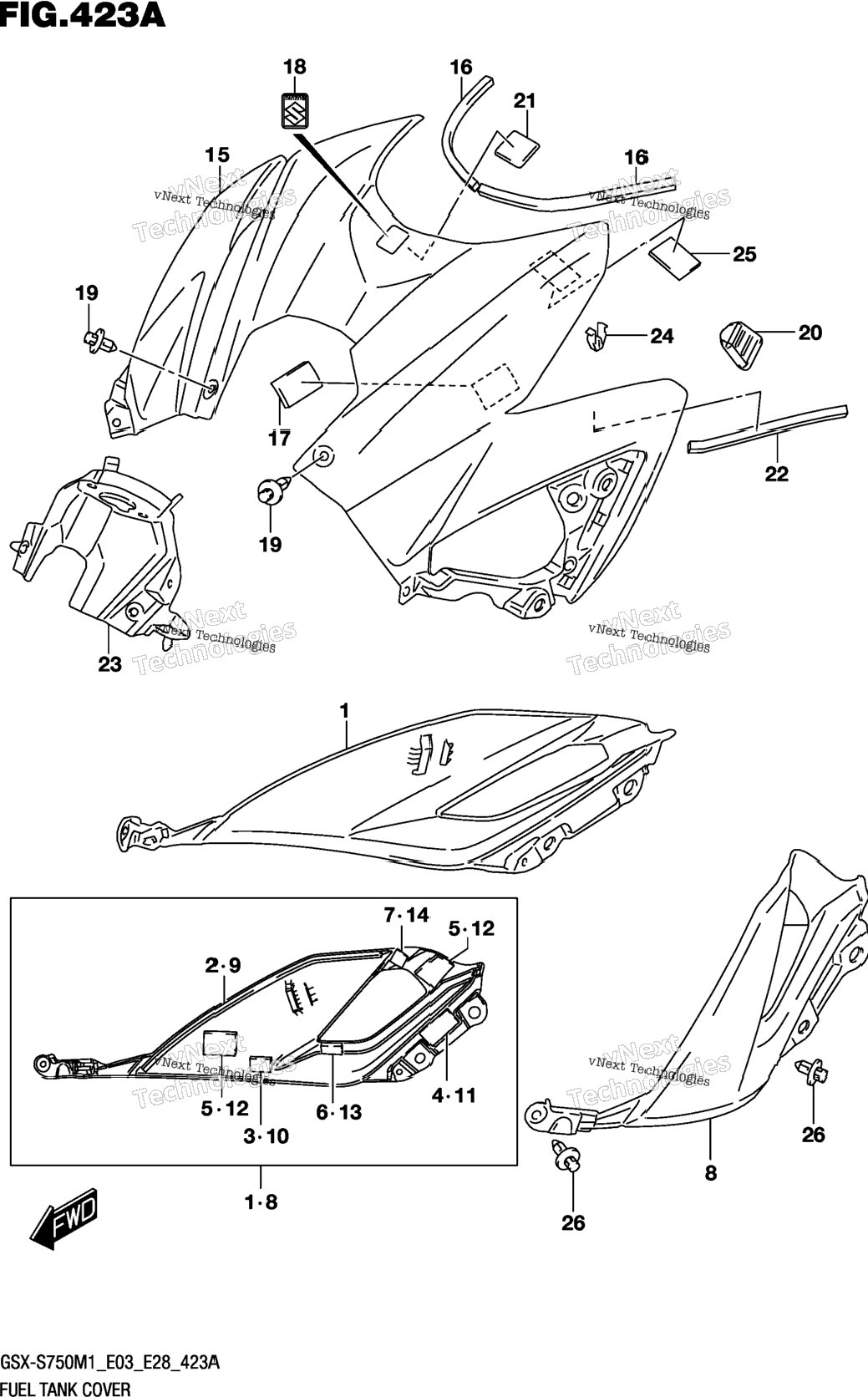 Fuel Tank Cover (Gsx-S750,Gsx-S750a)