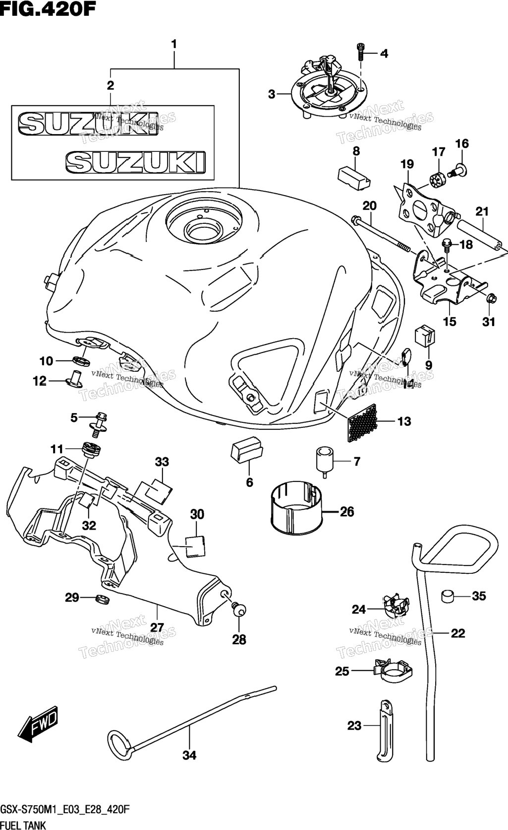 Fuel Tank (Gsx-S750,Gsx-S750a:E33)