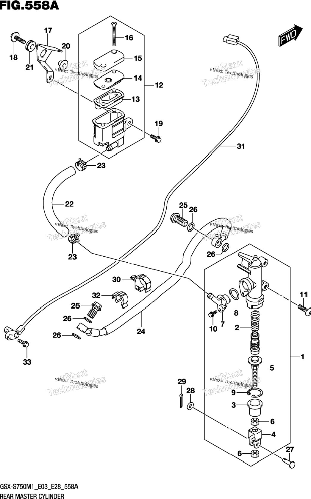 Rear Master Cylinder (Gsx-S750,Gsx-S750z)